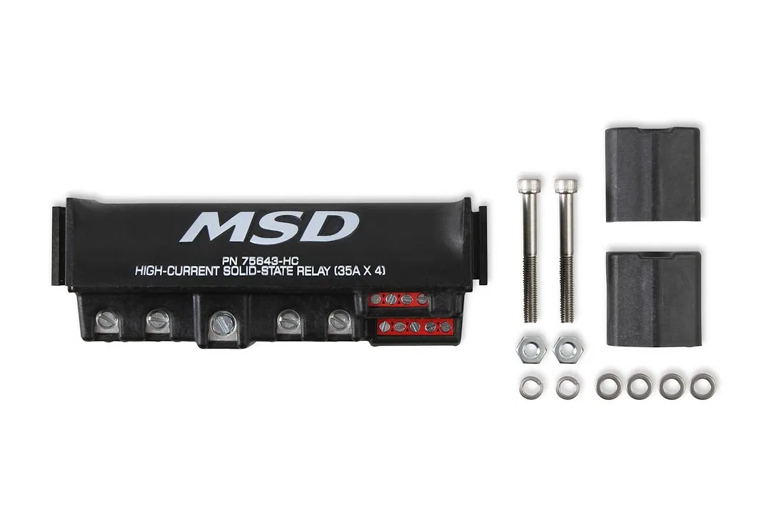 75643-HC – MSD CO. Relay Block, 4 Channel 35 Amp Black